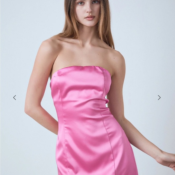 Endless Rose 🌹 SATIN CROSS SPAGHETTI TIE MINI DRESS L - Picture 2 of 13